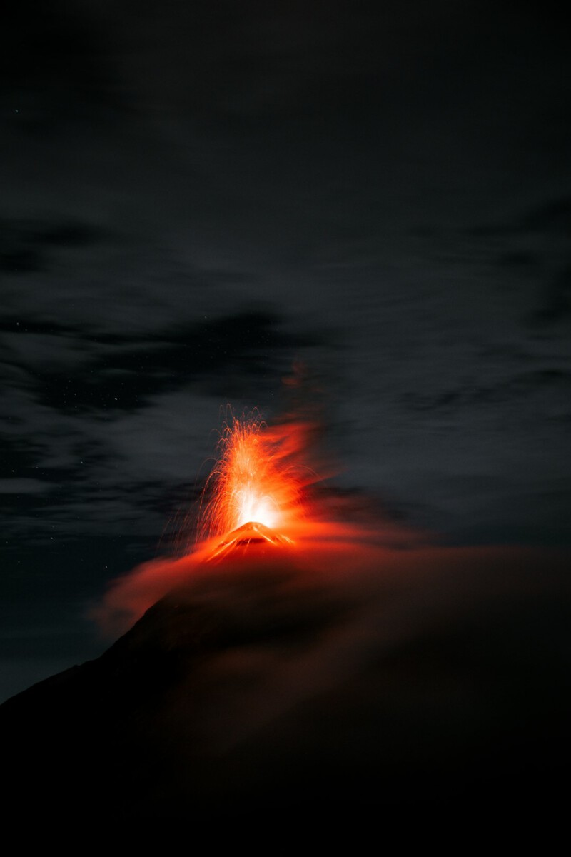 WATCH: Volcano watchers silhouetted against Kilauea's lava fountain