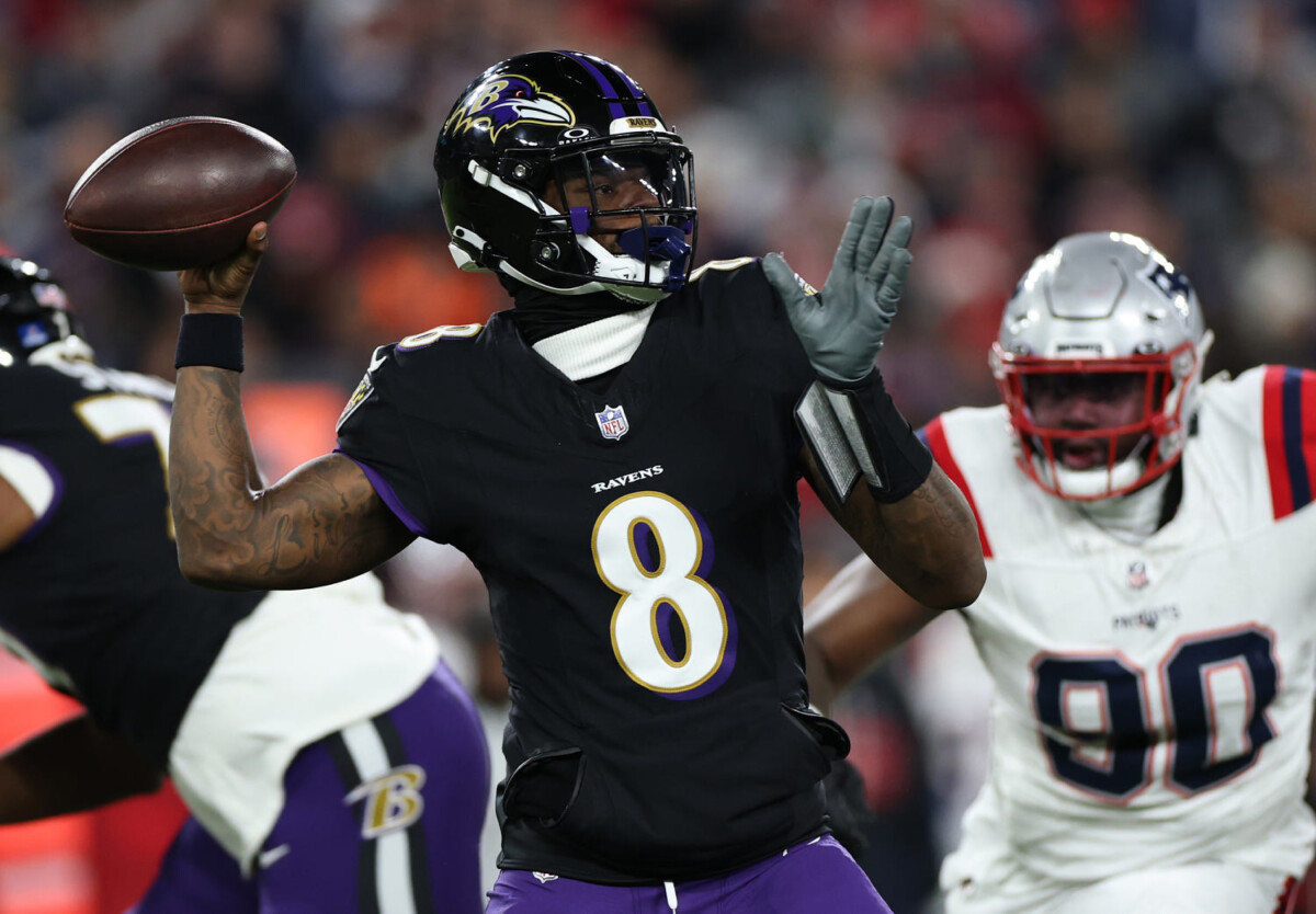 Ravens star QB Lamar Jackson ruled out vs. Patriots with back injury