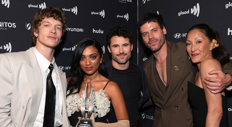 Connor Storrie, Francois Arnaud, & 'Heated Rivalry' Stars Reunite at GLAAD Media Awards to Accept Best New TV Series